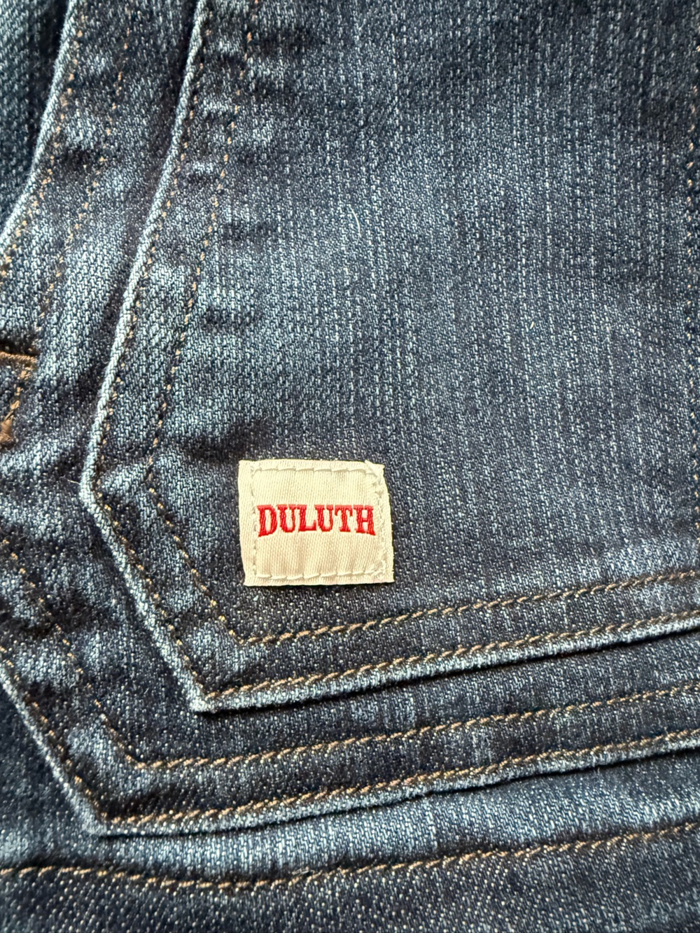 Duluth Trading Company Women's Double Flex Dark Wash Denim Bib Overalls NWOT - Picture 6 of 9